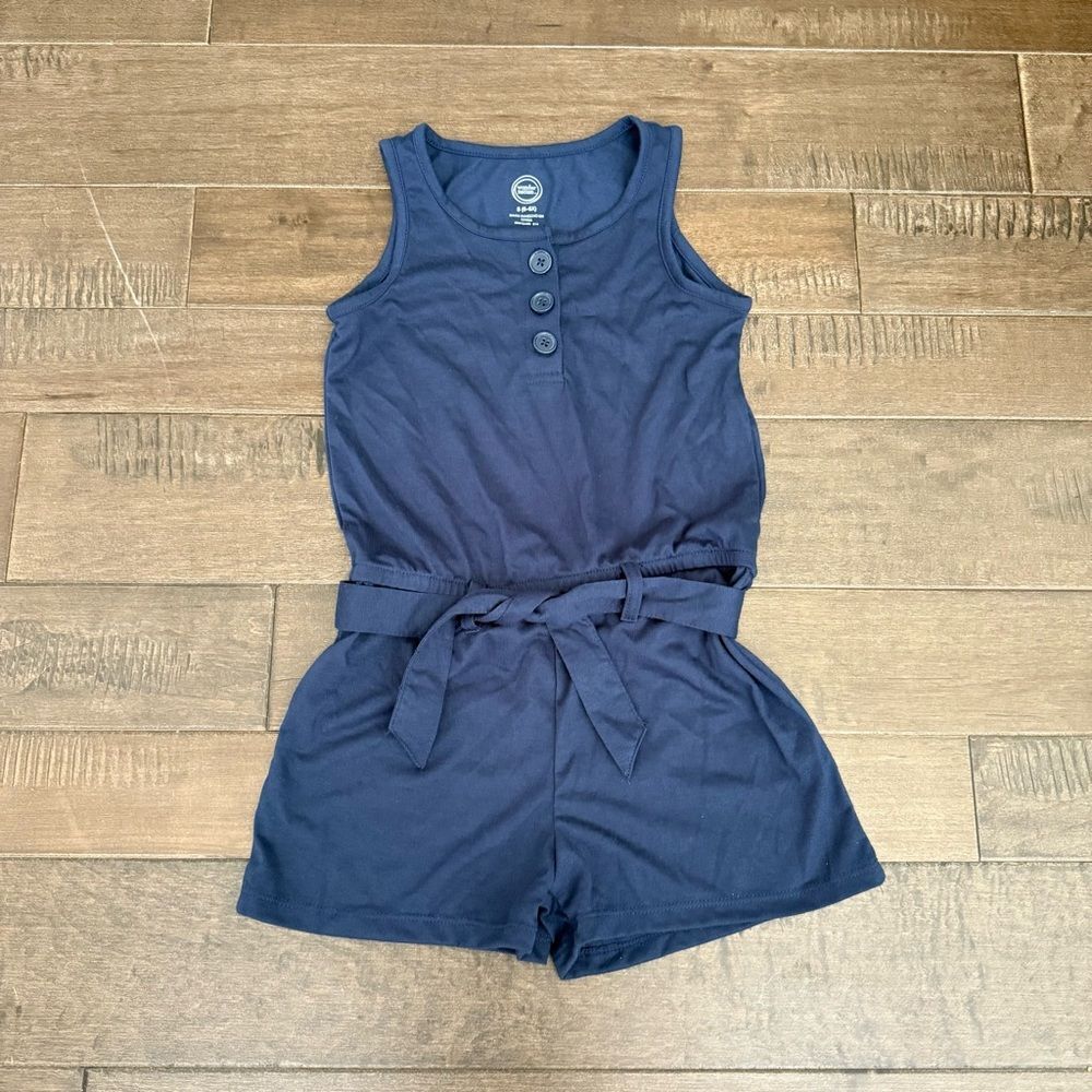 Wonder Nation Navy Romper Jumpsuit Outfit 6 / 6X Girls Kids